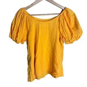 Anthropologie Maeve Puff Sleeve Blouse Mango Size S